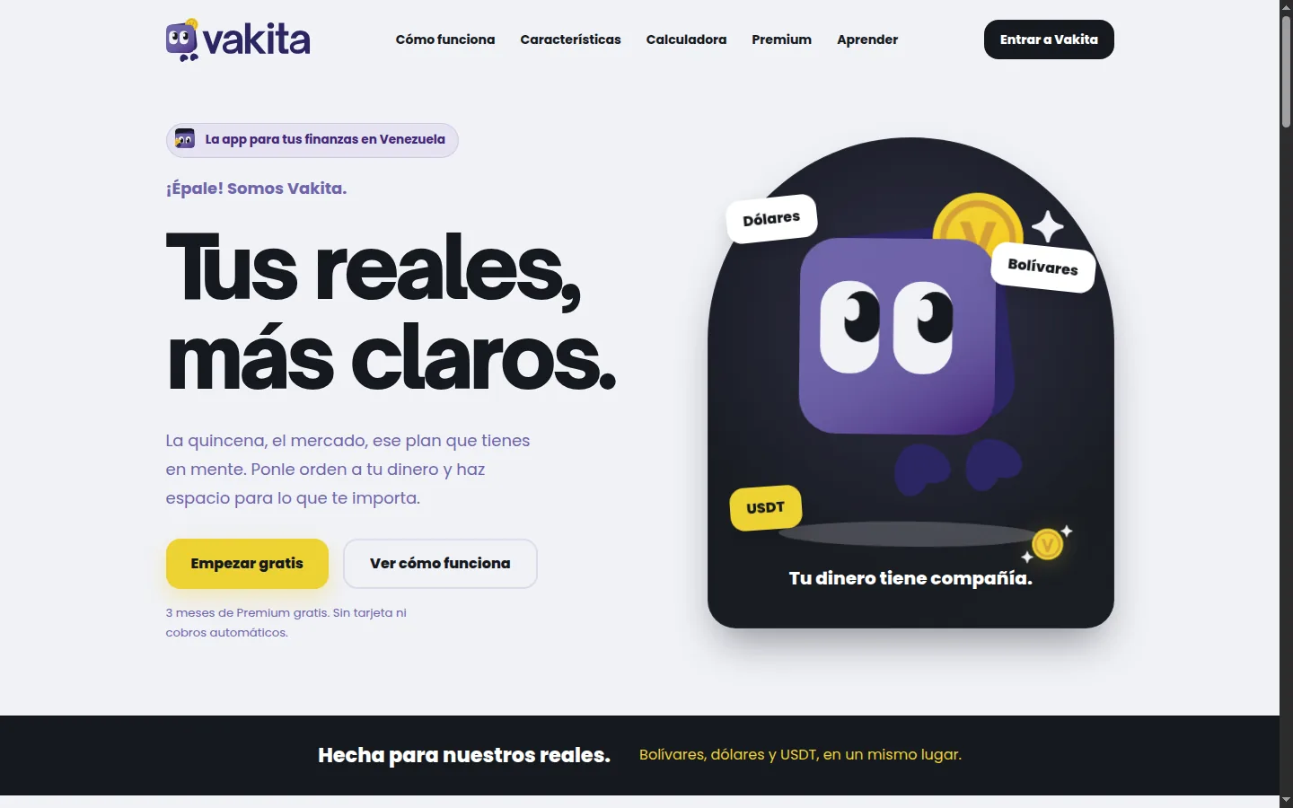 Vista de la plataforma Vakita